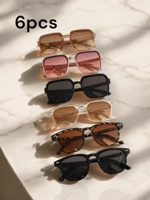 6 chiếc/1 chiếc gọng kính hình học Boho thanh lịch hiện đại phong cách đơn giản thời trang kết hợp cho du lịch ngoài trời lái xe cắm trại chụp ảnh đường phố phụ kiện - Nhiều màu - Xem 1