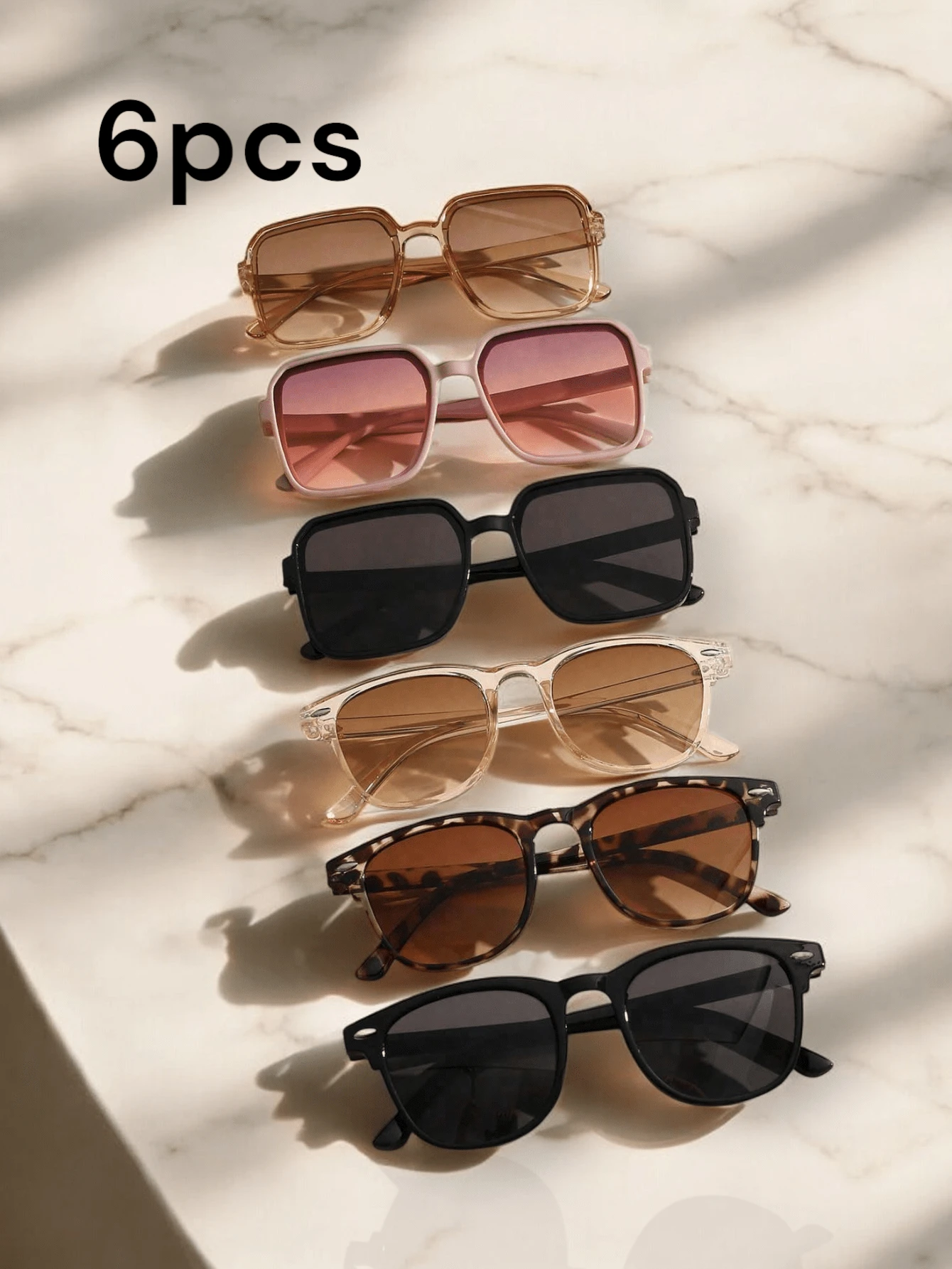 6 chiếc/1 chiếc gọng kính hình học Boho thanh lịch hiện đại phong cách đơn giản thời trang kết hợp cho du lịch ngoài trời lái xe cắm trại chụp ảnh đường phố phụ kiện - Nhiều màu - Xem 1