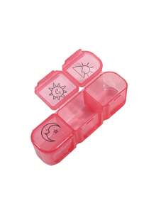Solid Color New Model, Morning, Middle, And Evening Three Time Three Compartment Medicine Box, Multi-Color Optional, Portable Packaging Separated Medicine Box