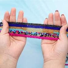 8 Piece/Set African Bohemian Waist Beads For Women - Adjustable 24-50 Inch Plus Size Belly Chain Jewelry,  Layered Body Bead Set With Multicolor Waist Beads Jewelry - Multicolor B - 查看 3