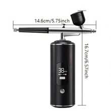 1 件便携式无绳喷枪套件,带数字显示、3 速调节、可充电 900mAh 锂电池、USB 充电、无香味多用途手持喷枪,适用于化妆、美甲、蛋糕 DIY、绘画和女性节日礼物 - 彩色 - 查看 11