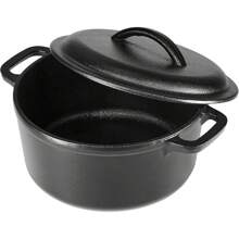 Basics - Horno holandés de hierro fundido presazonado con doble asa, 2 cuartos - Ser - Ver 12