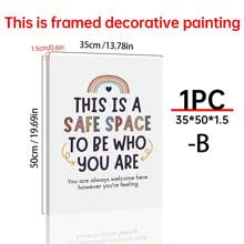1pc Space Mental Health Canvas Poster, Counseling Sign, School Counselor Office Decor, Classroom Decor, School Psychologist, Therapist Office, Wall Art, Unframed, Birthday Graduation Gift - Multicolor - View 17