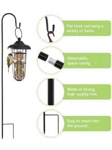 1 件重型花园牧羊人钩，优质金属牧羊人手杖，超强，防锈，可伸缩花盆桩，金属悬挂太阳能灯，喂鸟器，玻璃罐，圣诞灯，灯笼，花园桩和婚礼装饰 - 彩色 - 查看 6