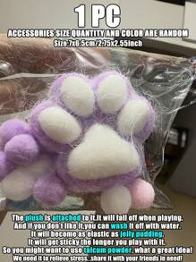1个可爱减压猫爪，Tabas 软萌便携指尖玩具，适合办公桌和外出携带，创意趣味娱乐玩具，儿童及成人适用，自闭症人士的理想选择，复活节礼物、感恩节礼物、万圣节礼物 - 彩色 - 查看 9