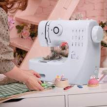 609A Mini Sewing Machine, Electric 12-Stitch Sewing Machine With Foot Pedal And Sewing Kit, UK Plug, Ideal For Easter Sewing Projects - White - View 3