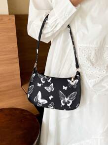 Women's Solid Color Minimalist Casual Shoulder Bag - Black - View 3