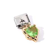 1pc/5pcs/10pcs/15pcs Handmade Stainless Steel Rhinestone Water Drop & Heart Pendant, DIY Jewelry Accessory - Multicolor - View 11