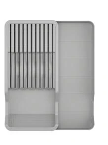 1pc Multifunctional Kitchen Knife Organizer Rack, Separating & Storage Holder With Draining Tray