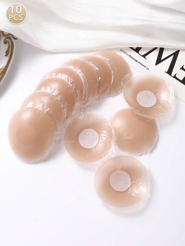 10 قطع من الحلمات الثديية السائلة القابلة لإعادة الاستخدام، أغطية الحلمات السيليكونية غير المرئية بدون آثار