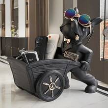 1pc French Bulldog With Barrow Dog Statue, Live Room Decor, Resin Sculpture Table Decoration Ornament, Decor Dog Figurine, Cute Ornament, Home Living Room Bar Cafe Decor Ornament