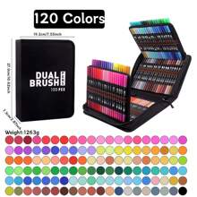 Bộ bút lông hai đầu 72-168 màu, bút lông nghệ thuật đầu trung bình dùng để vẽ, viết thư pháp, viết nhật ký và viết chữ tay - Nhiều màu, không thấm nước, có thể giặt được, lý tưởng cho bề mặt nhựa, thích hợp cho học sinh, làm quà tặng Lễ Tạ ơn, Giáng sinh, Năm mới - Nhiều màu - Xem 15