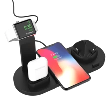 1pc 4-In-1 15W Wireless Charger Stand, Fast Charging Multi-Function Dock Compatible With Iphone/Apple Watch//, Suitable For Phone/Watch/Earpods