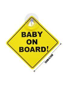 1pc-Baby On Board Sticker For Cars , Baby On Board Warning Signs With Suction Cups , Durable And Strong Without Residue - Multicolor - View 11
