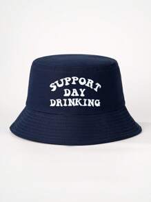 1pc Unisex Embroidered "Support Day" Bucket Hat, Breathable All-Match Sun Protection Casual Outdoor Wear - Bucket Hat - View 4