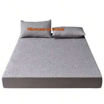 1pc Soft Quilted Fitted Sheet, Polyester Filled European Style, All-Season Mattress Protector Cover Suitable For Bedroom, Dorm, Hotel, Homestay, Single Fitted Sheet (Pillow Cases Not Included)