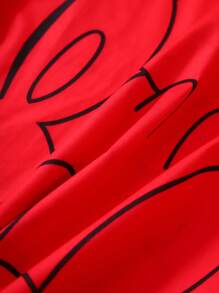 2pcs/Set Cartoon Print Girls Children Pajama Set - Red - View 9