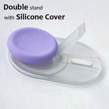 1 Pc Double Bracket Magnetic Cell Phone Grip Holder Stand With Silicone Cover, For Magsafe Cellphone Grip Tok Griptok Compatible With Iphone 16/15/14/13/12 Series Magnetic Phone Socket Pocket Phone Holder