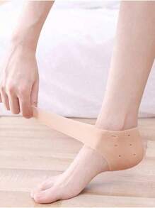 1 双透气硅胶鞋跟垫，鞋跟保护套，防裂保护套，男女皆宜 - 皮膚色 - 查看 3