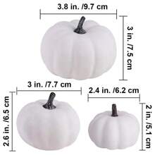 12Pcs Halloween Pumpkin, Halloween Pumpkin Simulation Decorations, Scene Setting, Atmosphere Decoration Props, No Candy Or Mischief, Decorative Pumpkins, Indoor Halloween Decorations, Outdoor Pumpkins On The Porch - White - View 9