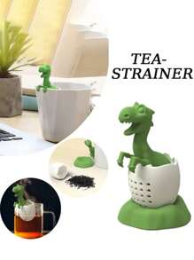 1pc Dinosaur Hatching Egg Silicone Tea Infuser - Reusable Strainer For Loose Tea/Herbs (3.8x2.4in), Whimsical Kitchen Decor & Practical Gift For Tea Lovers/Office Workers/Campers Back To School