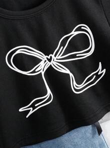 Girls' Butterfly Print T-Shirt & Wide Leg Butterfly Decor Pants Set, Fashionable Summer Outfit