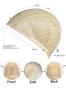 1 件耐热合成短假发，带刘海，10 英寸编织日常自然金色假发 - 金色 - 查看 8