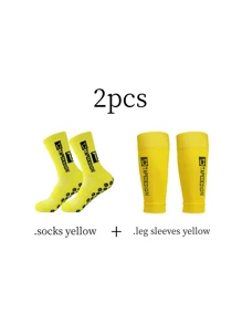 Combination Set Of Adhesive Point Anti Slip Football Socks And Leg Protection Socks - Multicolor - View 7
