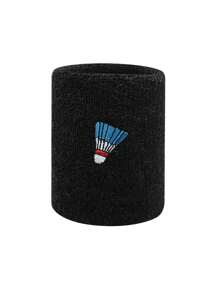 Men's Badminton Embroidered Wrist Sweatbands, Elastic Moisture-Wicking Thick Fleece Wrist Bands, Multiple Colors Available, Suitable For Basketball, Tennis, Baseball, Softball, Volleyball, Soccer, Running, Golf, Yoga, Archery, Gym, Weightlifting And Other Sports