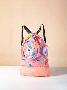 这款时尚卡通独角兽/鳄鱼/鲨鱼/兔子游泳包采用拉链封口设计，专为儿童干湿物品分类收纳而设计。它是一款时尚、便携、可爱的卡通背包，适合男孩和女孩，是郊游、户外活动和上学的理想之选。它是送给男孩女孩的完美礼物（图案位置随机）。 - 均碼 - 查看 16