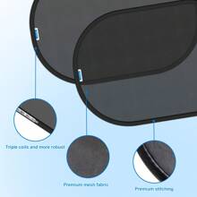Pare-soleil de voiture PEMOTech, (lot de 4) Protection UV, [Version améliorée 2025] Pare-soleil de voiture universel avec ventouse