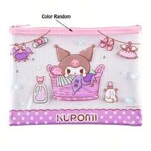 Sanrio (Autorisé) 1/3 pièces Sac de fichiers hello kitty de Sanrio, sac à mailles respirant Kuromi, sac de rangement d'accessoires Yuguigou, sac de classement de documents Melody, convient pour les écoles, les bureaux, styles aléatoires