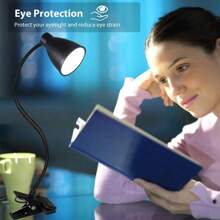 LED Clip On Desk Lamp 360°Flexible Gooseneck Reading Table Light Study Read Light Eye-Caring USB Clamp Books Night Lighting - Speaker Clip Light - View 2