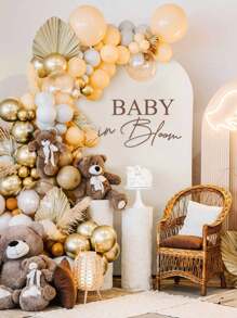 约 5.9 英尺（1.8 米）- 金属背景支架带白色拱形盖，氨纶，婴儿送礼会贴花标志 - 性别揭示女孩或男孩婴儿送礼会贴花标志，婴儿送礼会怀孕墙面装饰 - 彩色 - 查看 3