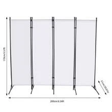 Faltbarer Raumteiler  hoher Sichtschutz  Büro/Raumtrenner 200*170cm Weiß - Weiss - Übersicht 5