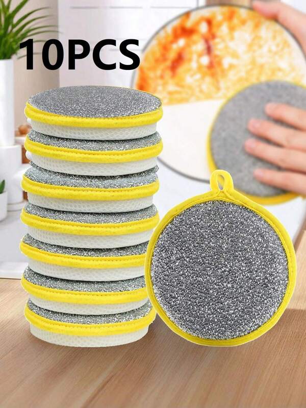 20 piezas Esponja para lavado de platos de doble cara - Con cepillo de alambre, esponja de limpieza de cocina duradera y reutilizable, apta para vajilla, escritorio, superficie de la estufa, utensilios de cocina, herramientas de limpieza, para enviar a familiares y amigos, unisex