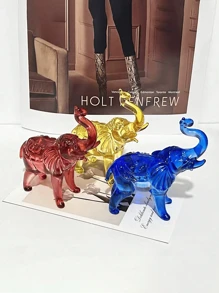 Creative Minimalist Crystal Animal Handcraft Decoration, Elephant Crystal Ornament For Wealth, Home Decor, Desk, Living Room, Hotel, Party, Back To School, Graduation, Birthday Gift
