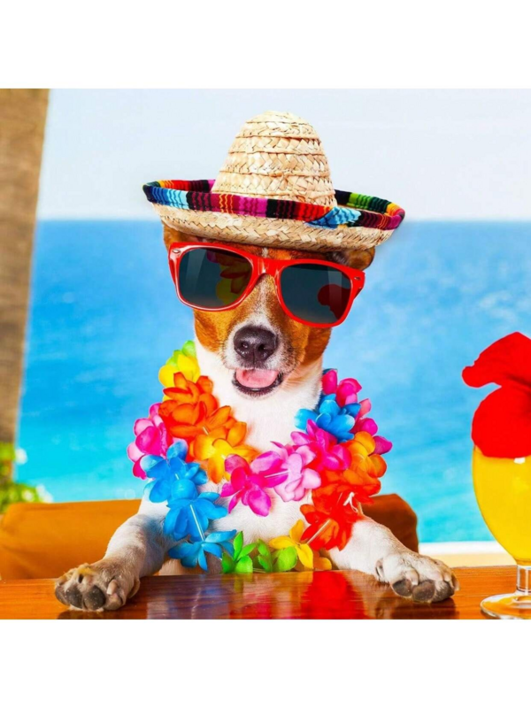 Stylish Pet Sun Hat - Breathable Secure Fit For Cats And Small/Medium Dogs