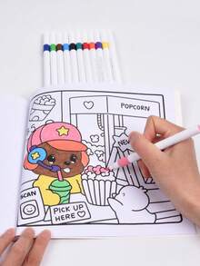1pc COMFY DAYS: Coloring Book For Adults And Teens Featuring Super Cute Animal Characters With Easy And Simple Designs For Relaxation Cute And Comfy(Excluding Marker Pen) - MultiWarna - View 7