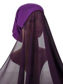 Chiffon Scarf + Tube Hat Integrated Scarf, Convenient One-Piece Scarf - Multicolor - View 17