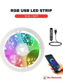 Artículo de decoración del hogar Luz de cadena LED de 10 m / 33 pies con control de aplicación inteligente, para el Día de la Madre, Eid al-Adha, alimentado por USB 5V, tira de luz flexible de LED RGB que cambia de color con sincronización de música, utilizado para iluminación trasera de TV