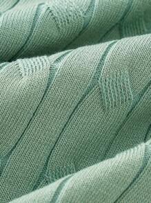 Áo thun dệt kim rút dây thời trang mùa hè cho nữ Áo cardigan ngắn thường ngày - màu xanh lá - Xem 6