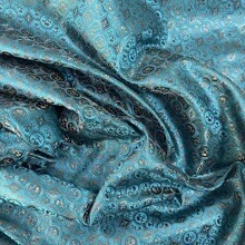 1 件法式格子绣花缎面料，几何图案绿色真丝提花面料，用于缝制连衣裙窗帘枕头、DIY 手工艺品，尺寸：36/108/180 英寸长 x 29.5 英寸宽，重量：150gsm