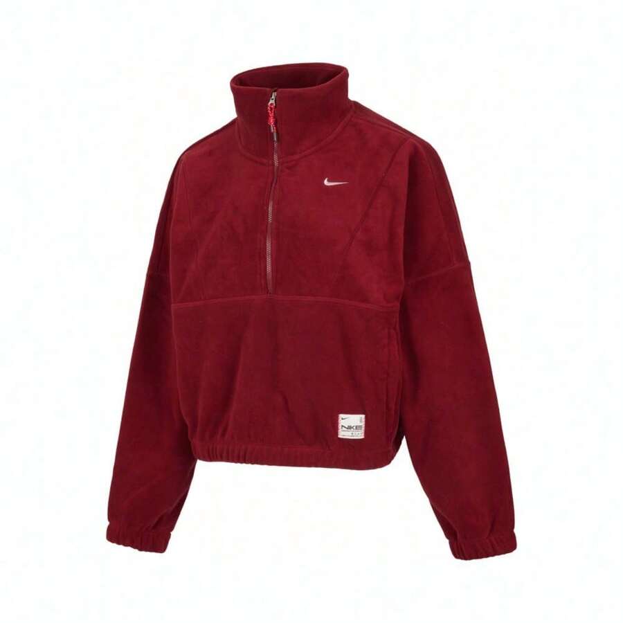 Nike 2025 Women's AS W NK ONE TF HZ TOP POLAR Knit Sweatshirt HV8465-677 - Red - View 1