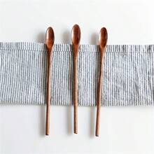3/5 Pieces, Wooden Coffee Stirrers - Long-Handled Stirrers And Tea Spoons, Suitable For Kitchen Utensils And Cooking Tools Back To School - Multicolor - View 5