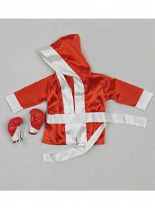 Conjunto de ropas de fotografía de recién nacido con bata de boxeo, guantes y pantalones cortos de boxeador, como trajes de campeón de boxeo - Multicolor - Ver 7