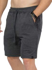 Men's Casual Gym Sweat Shorts - Gris Oscuro - Ver 2