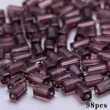 98pcs 2x4mm Vibrant Faceted Glass Rectangle Spacer Beads - Stunning, Durable DIY Jewelry Making Supplies For Creative Bracelets & Necklaces - 2*4 Rectangle - View 14
