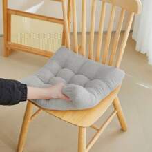 1pc Square Plush Cushion Pad, Thick Chenille Chair Pad For Kitchen, Tatami Mat, Floor, Home Office, Patio Chairs