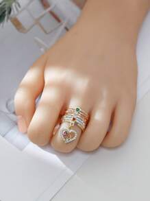 1 Peça Anel de Flor de Rosa Elegante de Cobre, Adequado para Uso Diário, Casamento, Noivado, Presente de Joia de Festa para Mulheres, Dia dos Namorados, Mãe, Dia das Mães